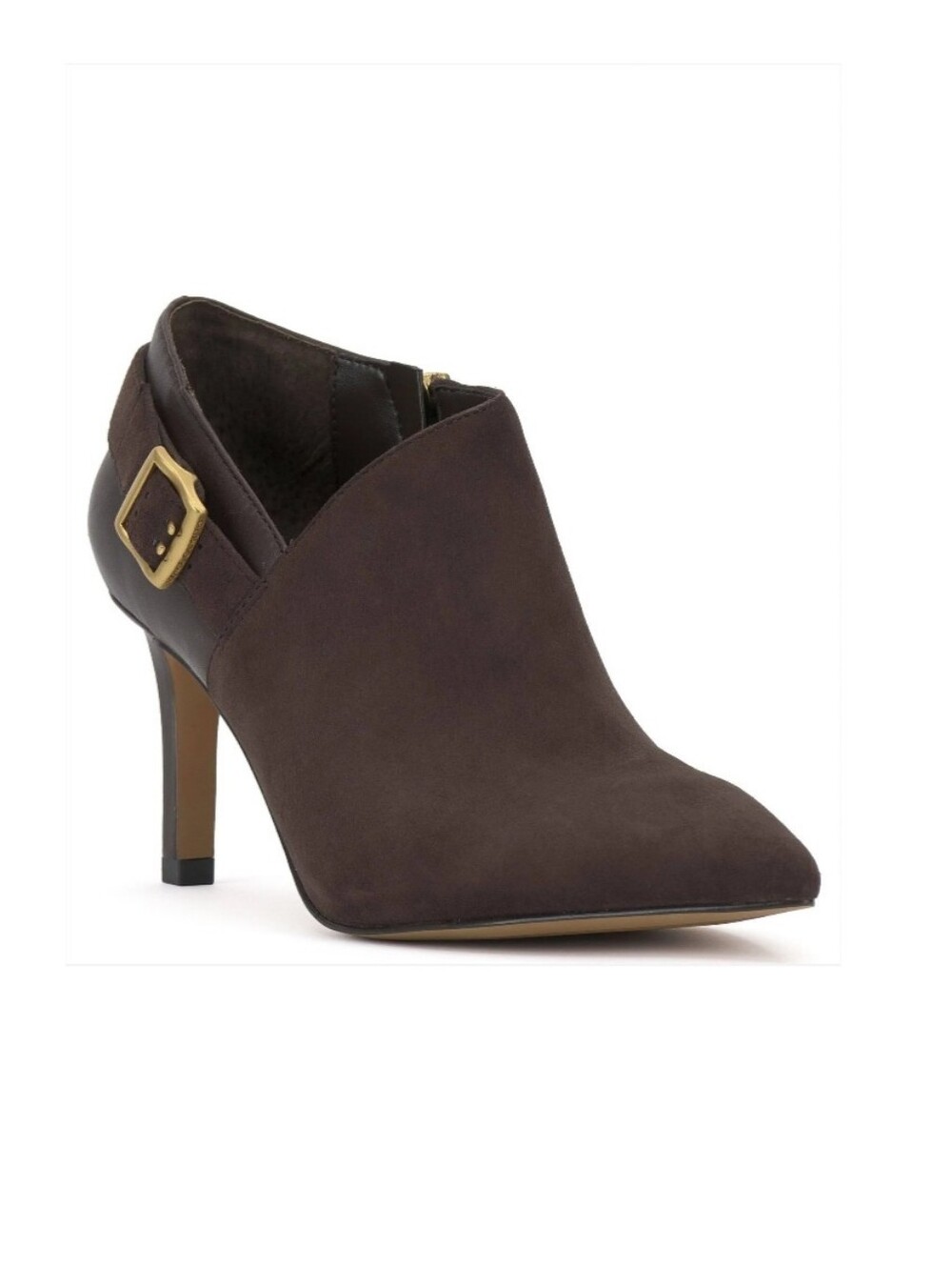Vince Camuto Kreitha Dark Brown Suede Pointed Ankle Booties Size 8